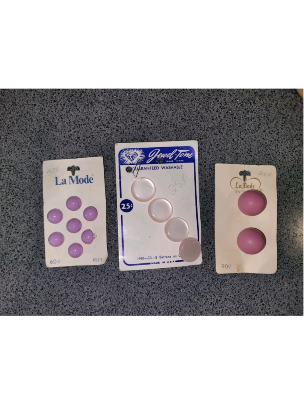 Vintage Pink Purple Plastic Dome Round Sewing NOS Decorative Sewing NEW